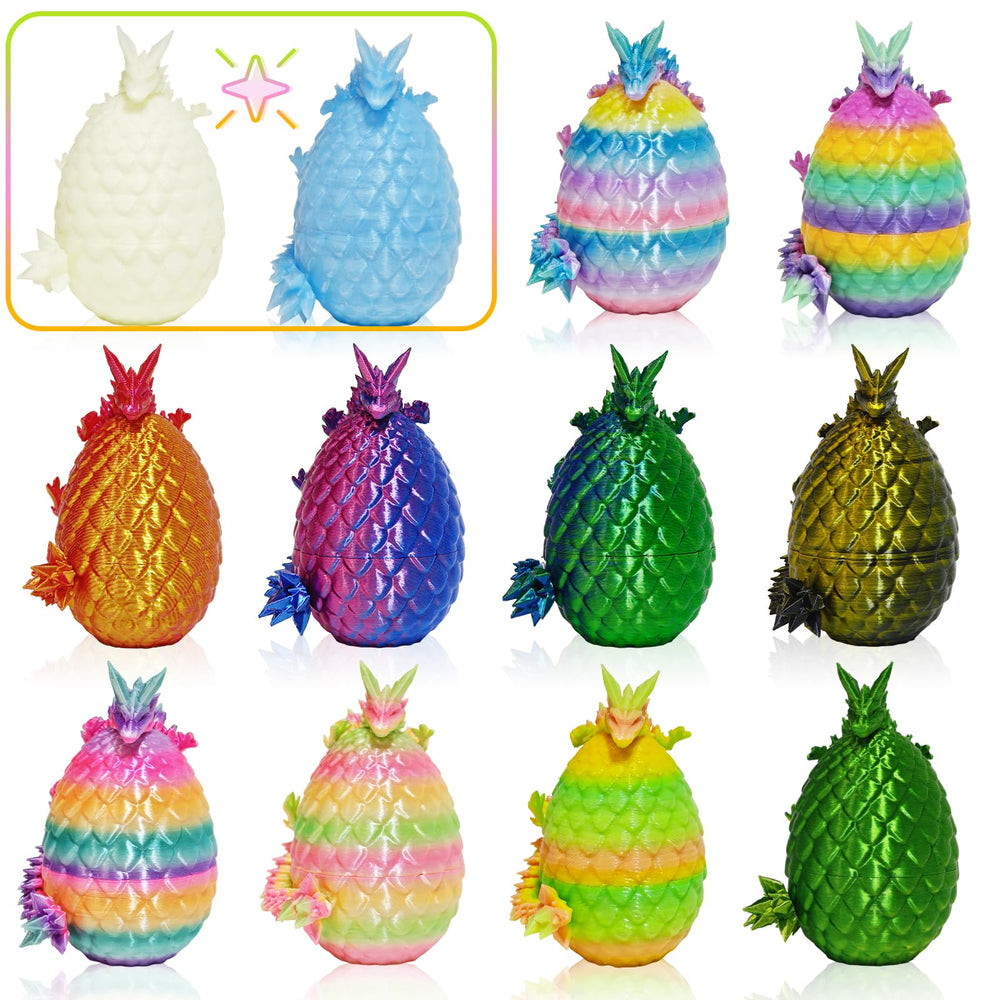 KVERM dragon eggs 12-pack, vibrant display pieces for shelves and desks.