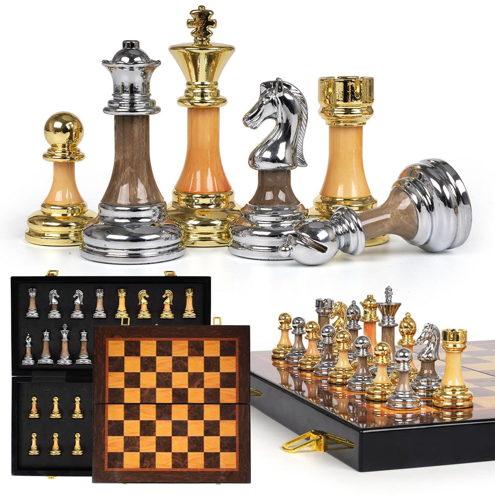 Kvintes luxury metal and acrylic chess pieces for premium play