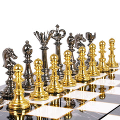 Kvintes metal chess pieces highlighting zinc alloy durability