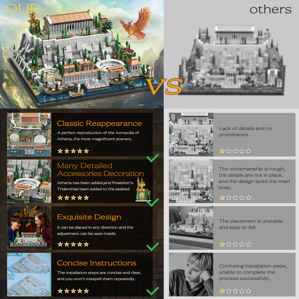 kvsju Architecture Acropolis diorama assembly, perfect for hands-on building and collecting.