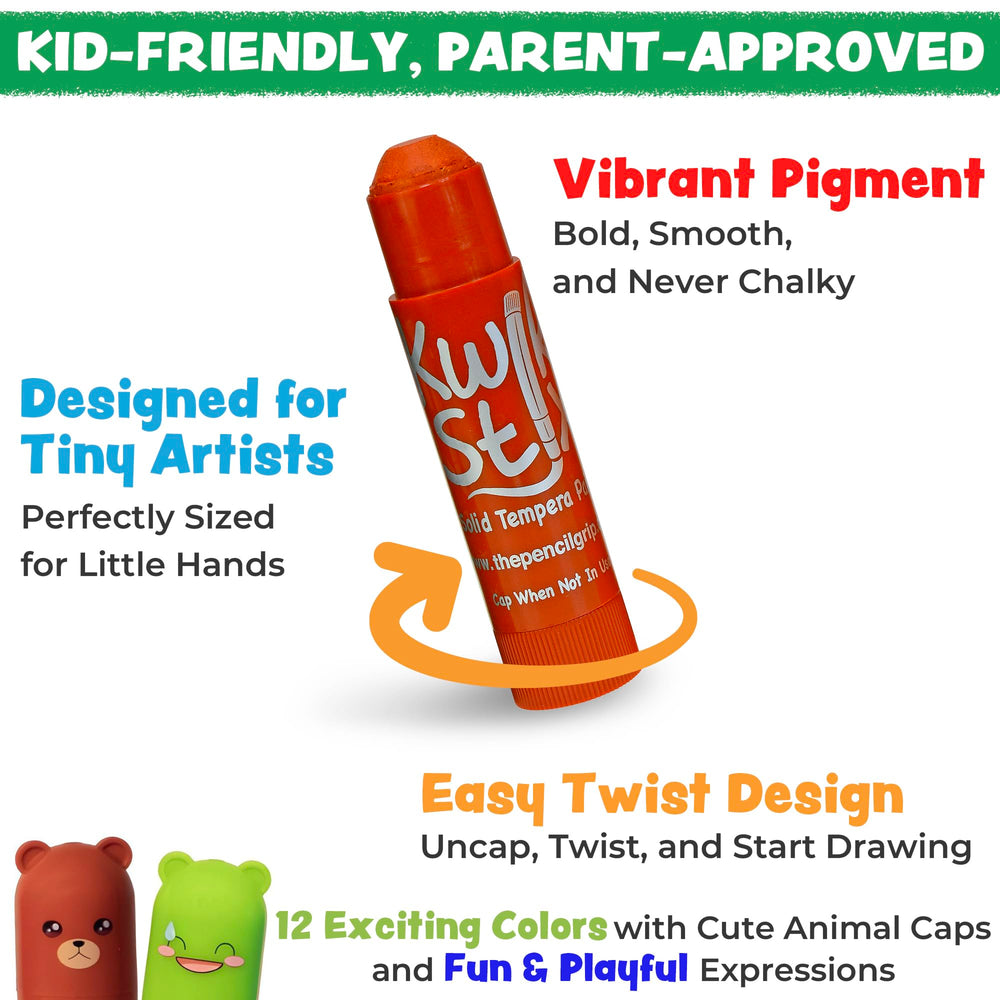 Kwik Stix Cuties require no cups or brushes for painting.