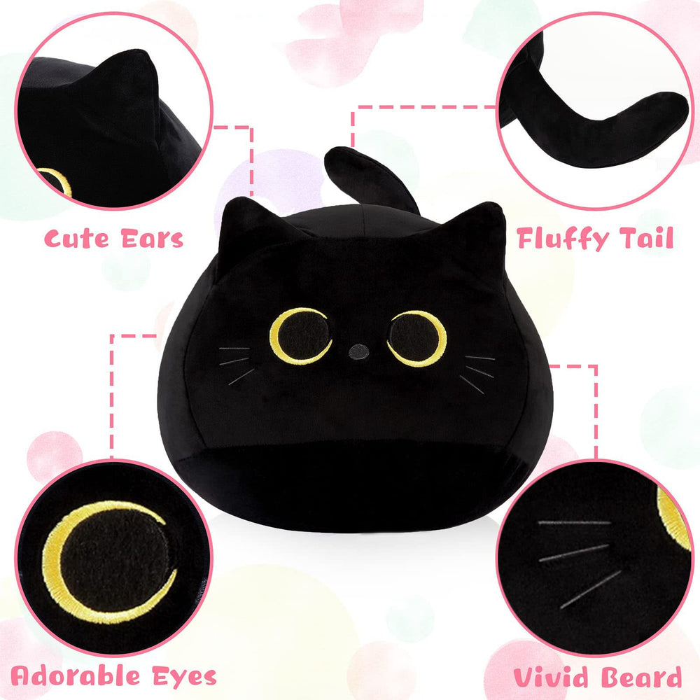 KWQBWQF Black Cat Plush Toy room-decor friendly and soft.