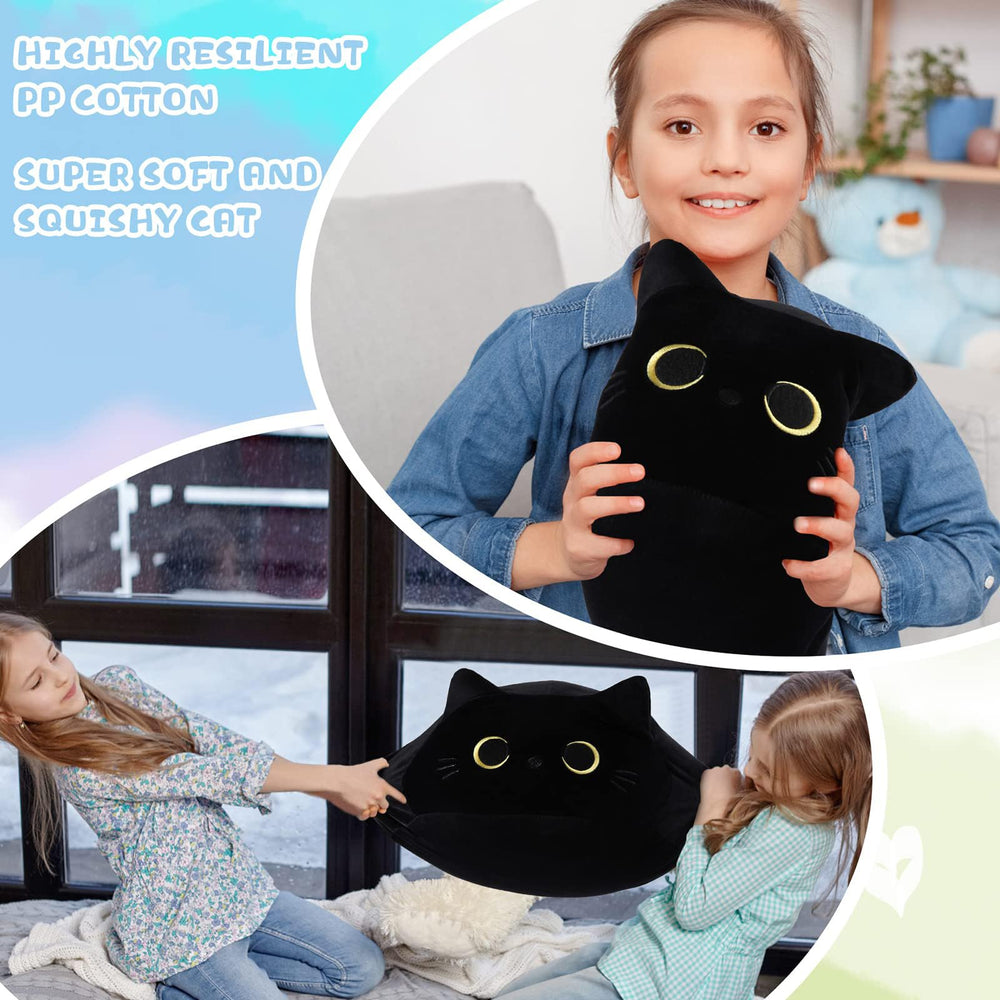 KWQBWQF Black Cat Plush Toy safe-stitch design for kids.
