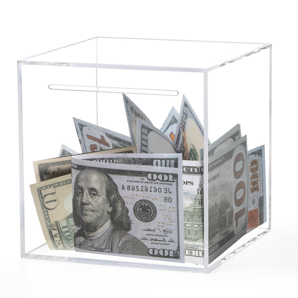 Kypeeka clear piggy bank 4.72 inches with visible savings growth.
