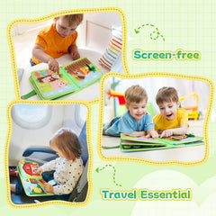Kyteazr Busy Book Montessori-inspired layout promotes hands-on learning.