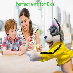 KYWYOYOU Kids playing boxing with Husky puppet during active playtime