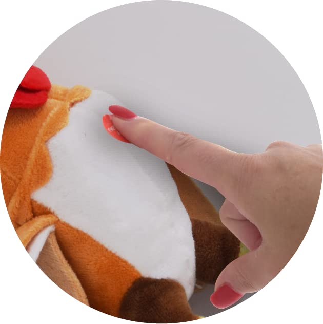Chest-button interaction activates farm songs for kids.