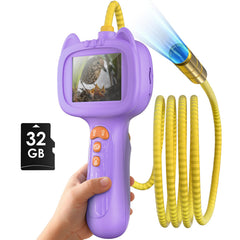 laaguu borescope snake camera with light for kids exploring nature through the IPS screen