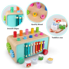 LAAVII Montessori Hammer Pounding Toy color and shapes area supports early recognition