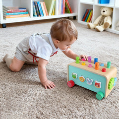 LAAVII Montessori Hammer Pounding Toy kid playing with hammer promotes hands on discovery