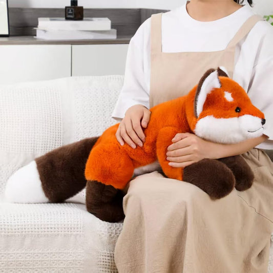 Labauxite Cute Fox Plush Pillow with ultra-soft fur for cozy hugs.
