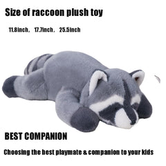 Labauxite raccoon plush on sofa for couch cuddles