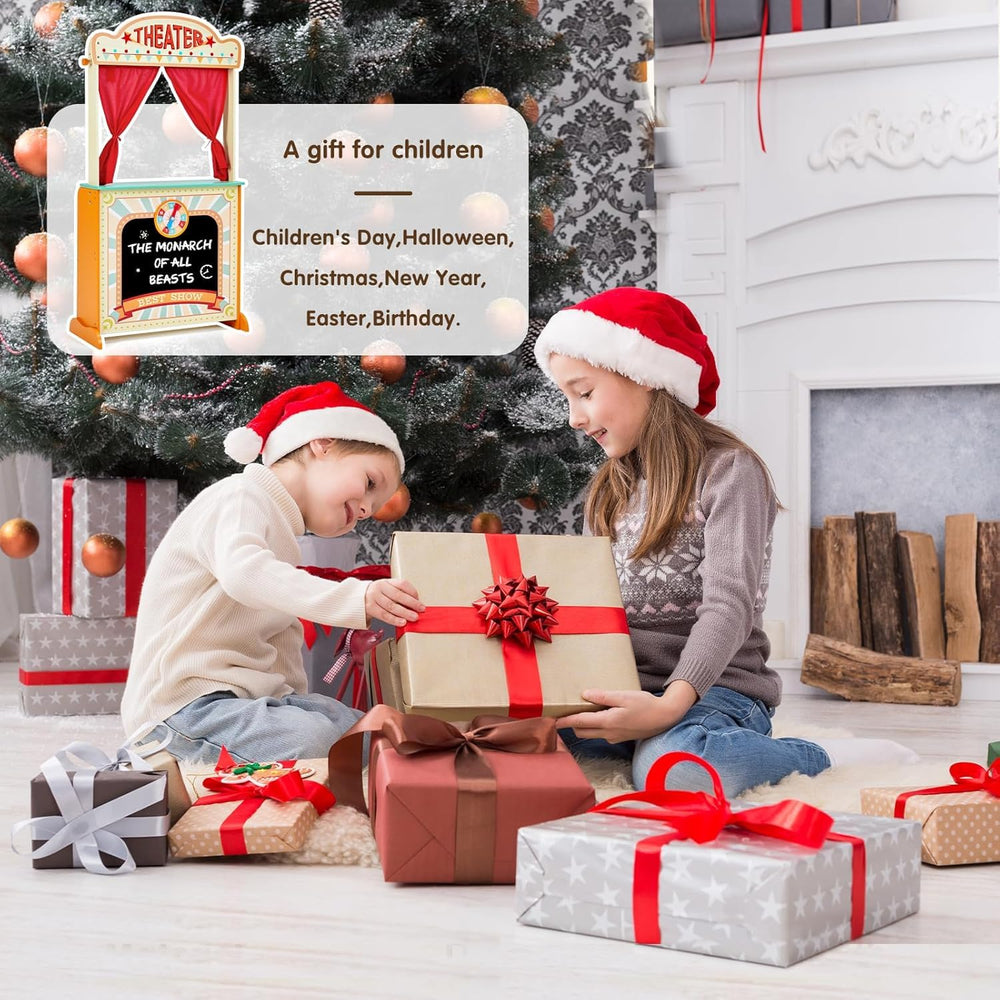 Durable wooden construction and easy-to-clean surface of Labebe puppet theater