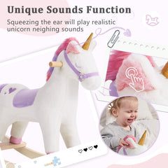 Labebe soft plush fabric with secure stitching on purple unicorn