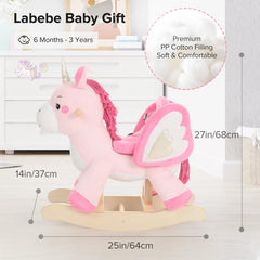 Labebe unicorn rocker plush softness and secure stitched seams
