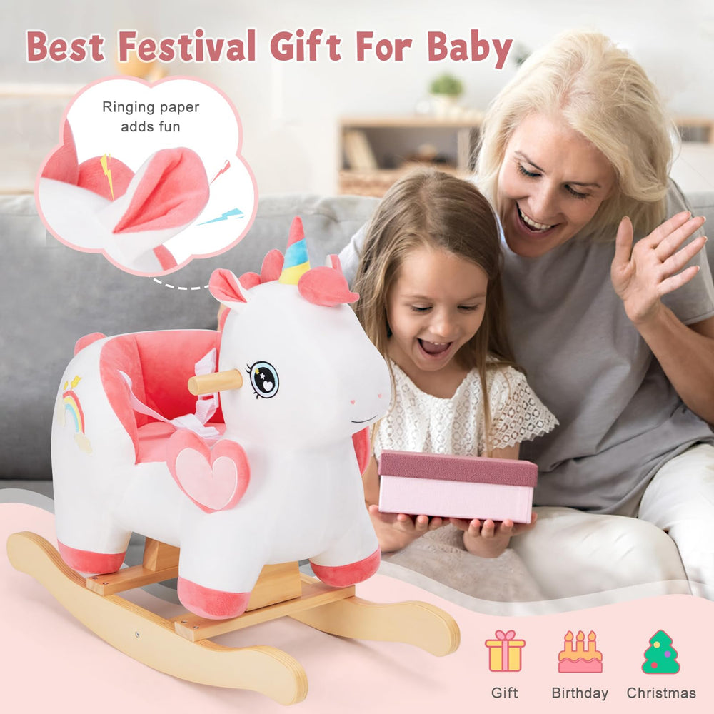 Labebe unicorn rocking toy designed for babies and toddlers.
