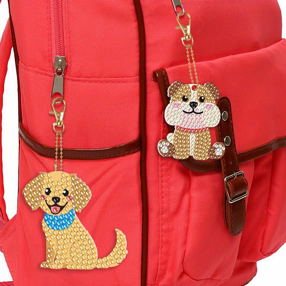 Labeol Puppy Diamond Keychain Panda kit brightens school bag charms