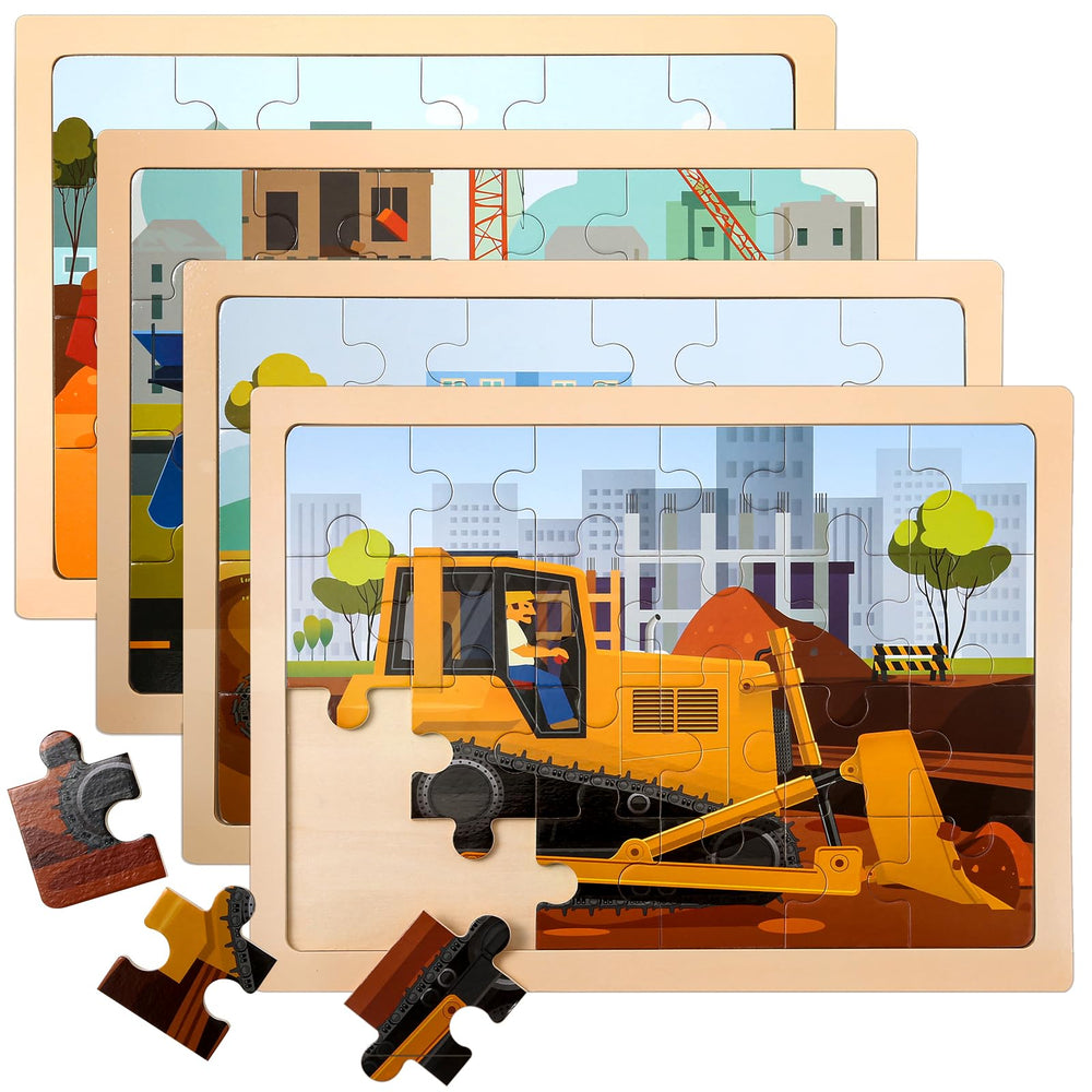 LACCHOUFEE excavator wooden vehicle puzzle boosts hand-eye coordination during play