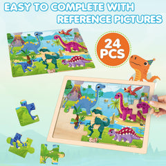 LACCHOUFEE wooden puzzle boards for toddlers easy grip and concentration