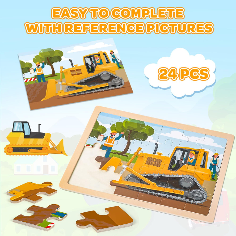 LACCHOUFEE wooden puzzle set engages toddlers during playtime.
