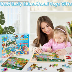 LACCHOUFEE wooden puzzles for playtime gift encourages shared learning and fun
