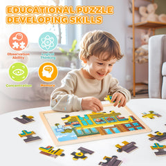 LACCHOUFEE shape blocks puzzle enhances spatial awareness.