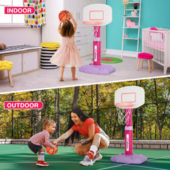 Five-height adjustable rod supports growing kids with added challenge.