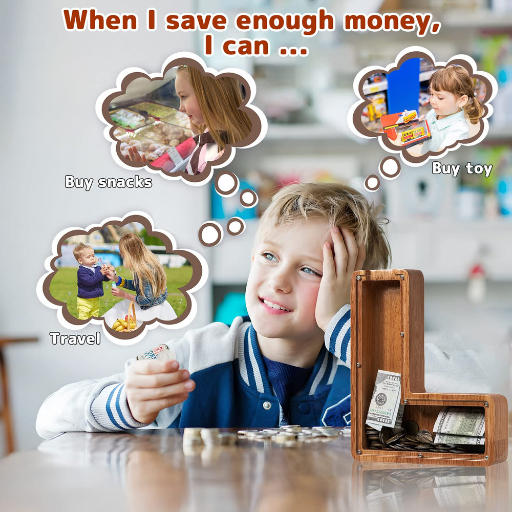 Ladenk Christmas gift piggy bank with initial L for personal charm.