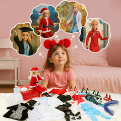 Lady Cat 10 matching doll shoes complete each look for role-play.