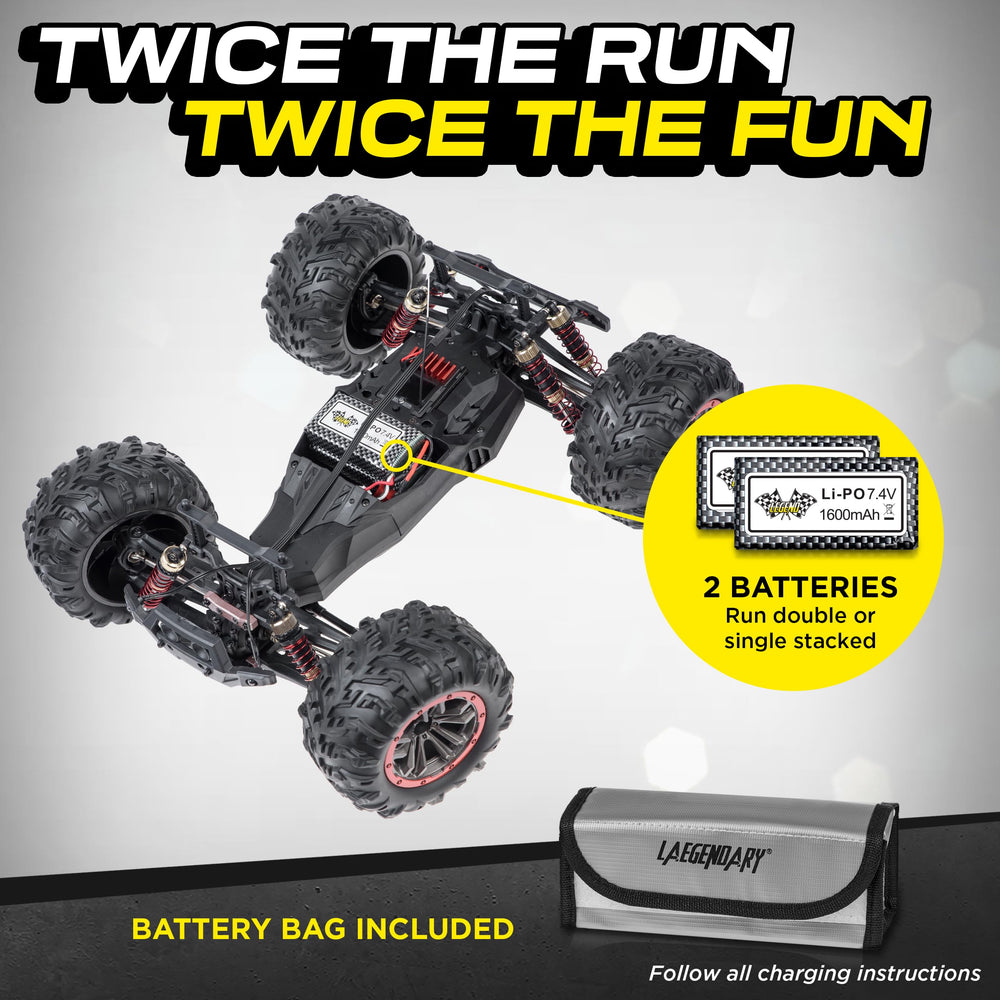 LAEGENDARY RC Car waterproof chassis supports all-weather adventures.