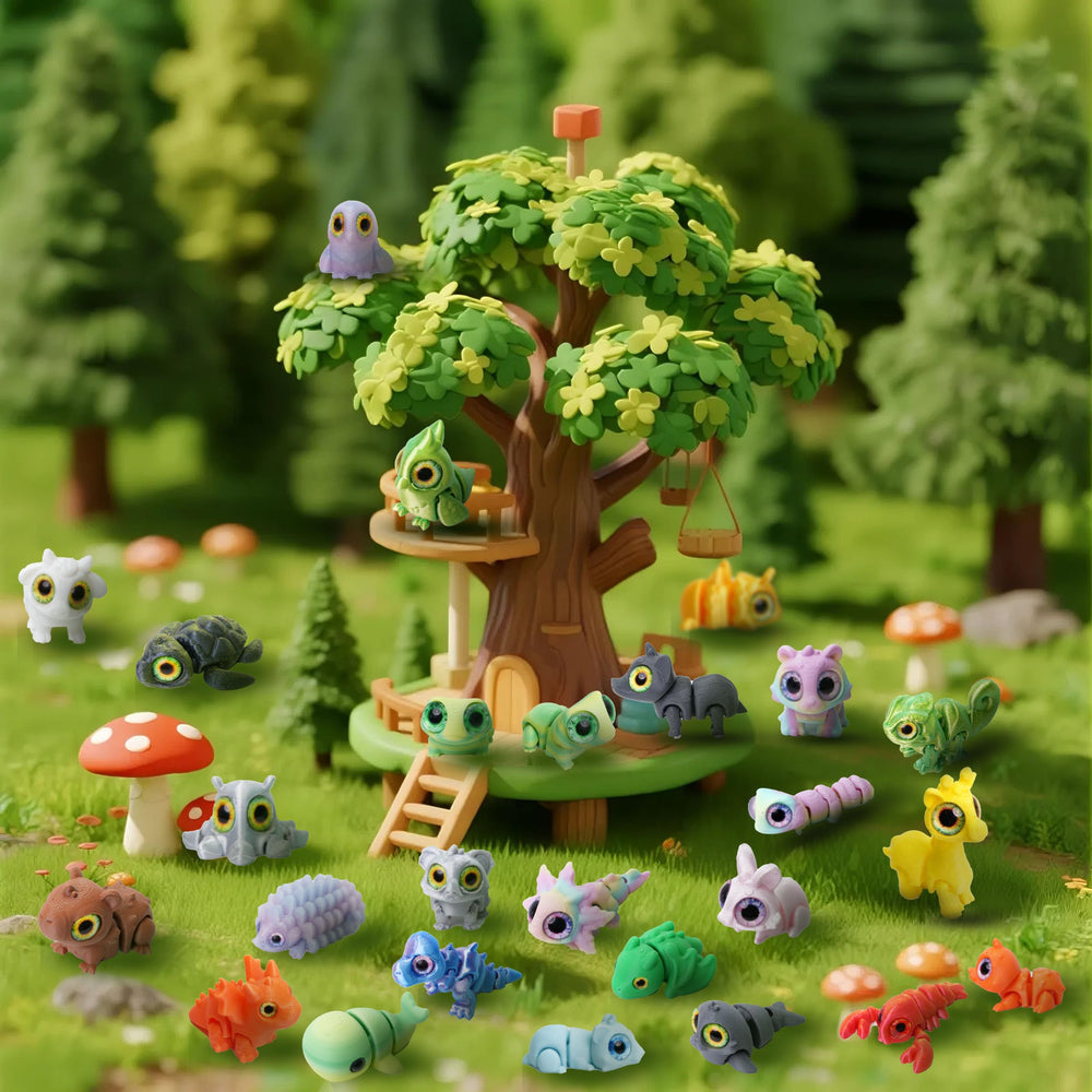 Laehovr desk pets articulated figures to brighten desks and support calm, focused work.