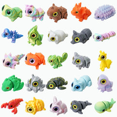Laehovr 25PC mini 3D printed animals with shining eyes for classroom rewards and focus.