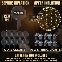 Lagarto clear TPU balloon inflated to 20 inches for a dramatic glow