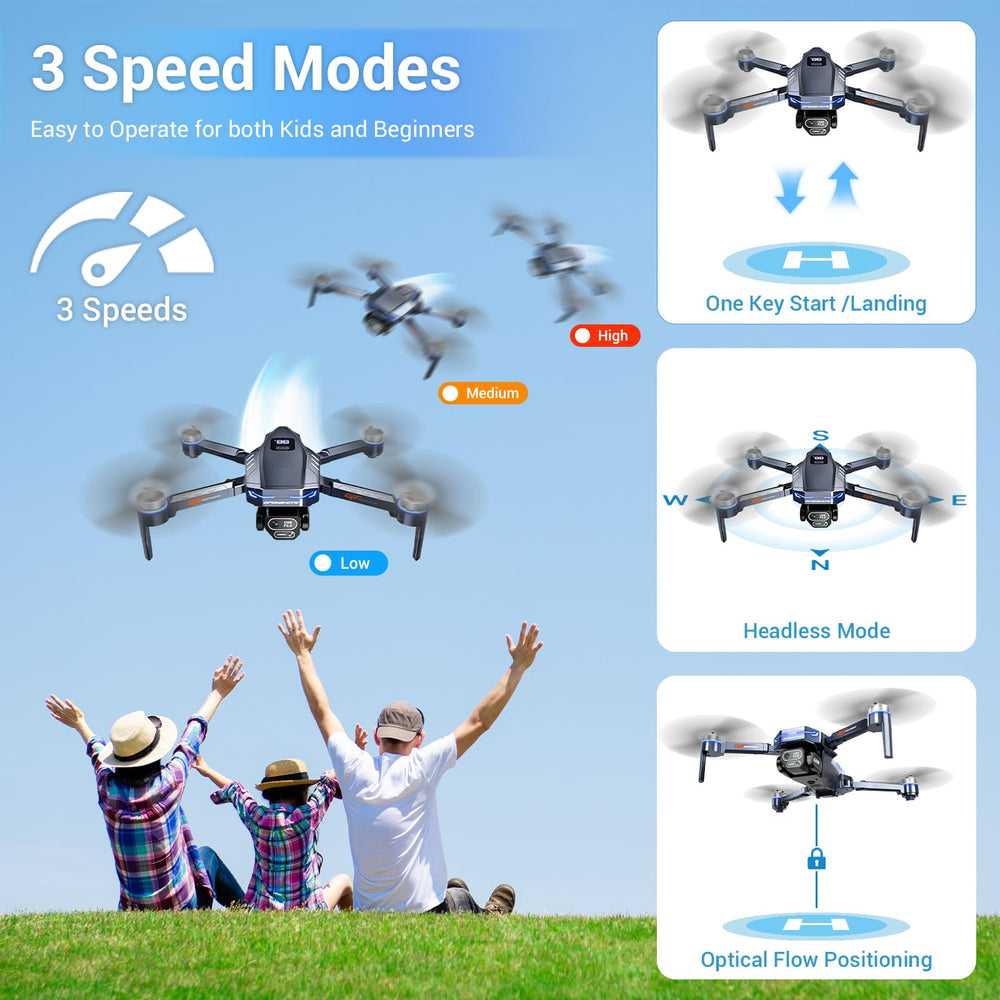 LAHEYI drone shows real-time battery percentage for flight planning