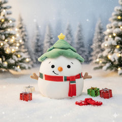 LAIDFUN Snowman Noel plush with embroidered face offers soft, inviting texture