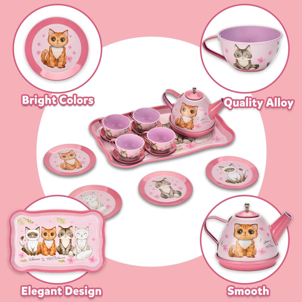 Lajeje Cat Tea Set pink gradient design adds playful charm