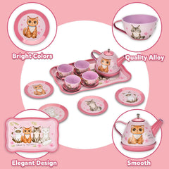 Lajeje Cat Tea Set pink gradient design adds playful charm