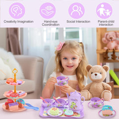 Lajeje serving tray helps organize treats during cozy tea time.