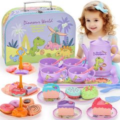 Lajeje dinosaurs tea party teapot for imaginative pretend play with friends.