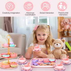 Lajeje tea set plates with colorful designs for pretend dining