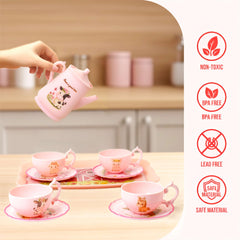 Lajeje Toddler Farm Tea Set pink theme invites cozy playtime
