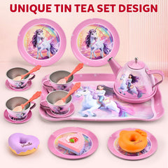 Sturdy carrying case keeps the Lajeje unicorn tea set organized on the go