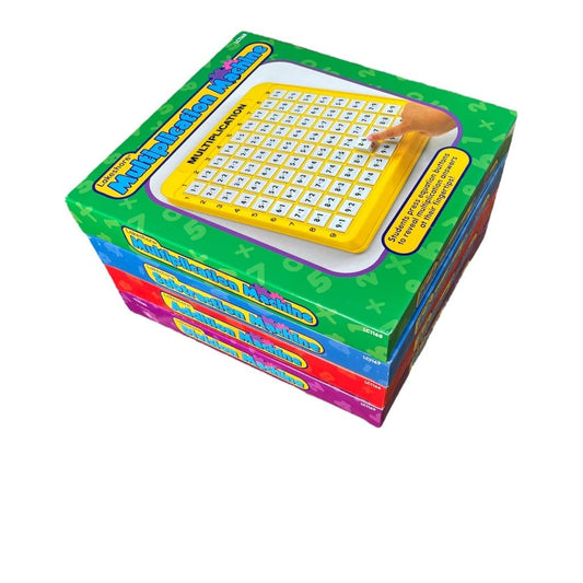 Lakeshore math machines set of 4, front view demonstrate self-checking learning.