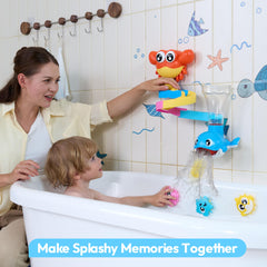 lalalark whale mouth spray feature sprays a ball when pressed.