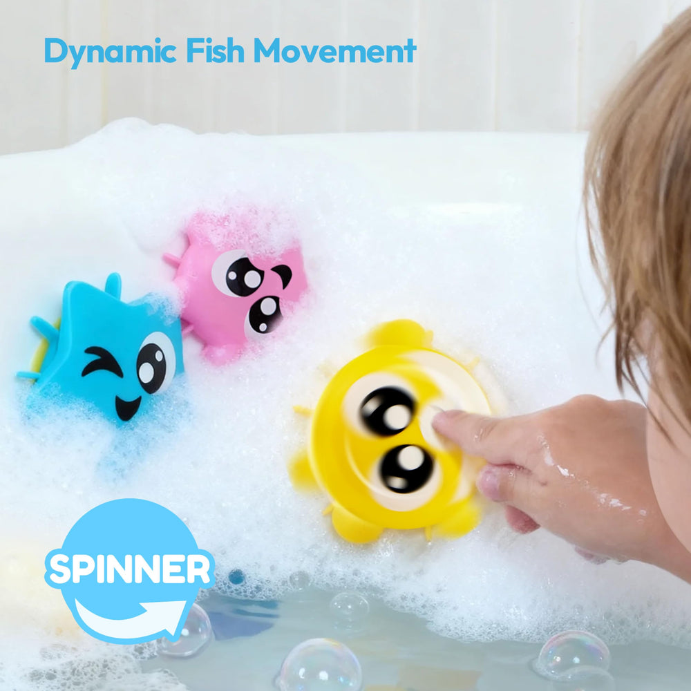 lalalark suction-cup base keeps pieces stable on smooth tub surfaces.