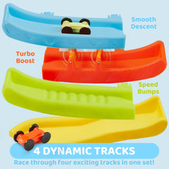 lalalark Four-Layer Track Tower offers varied routes for creative play