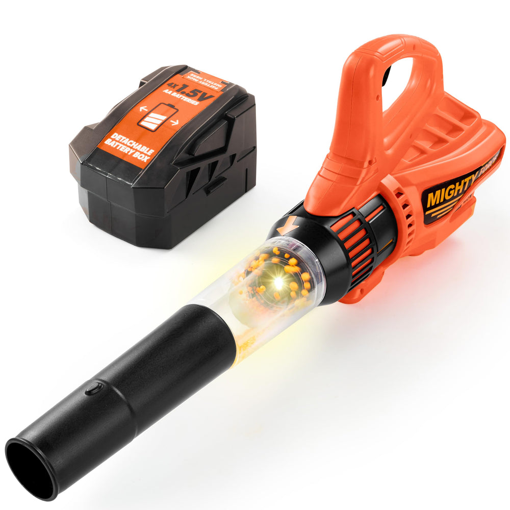 lalalark Mighty Force leaf blower front view for engaging outdoor play