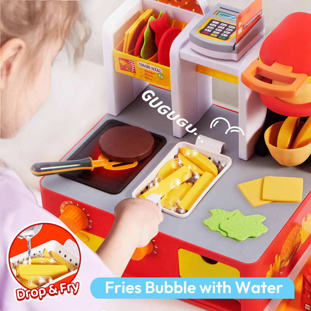 Lalalark grill area with lights and sounds enhances cooking pretend play