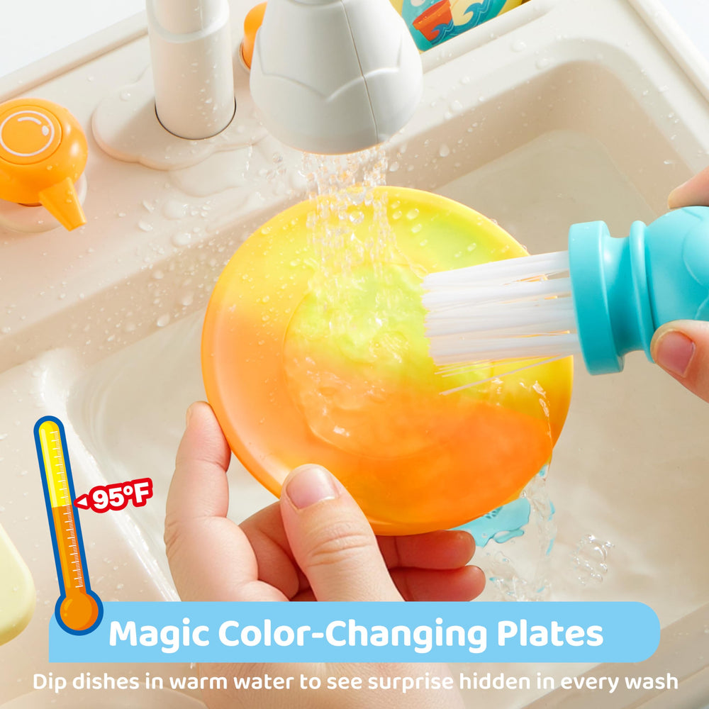 Lalalark simulated kitchen faucet with knob for hands-on water control.
