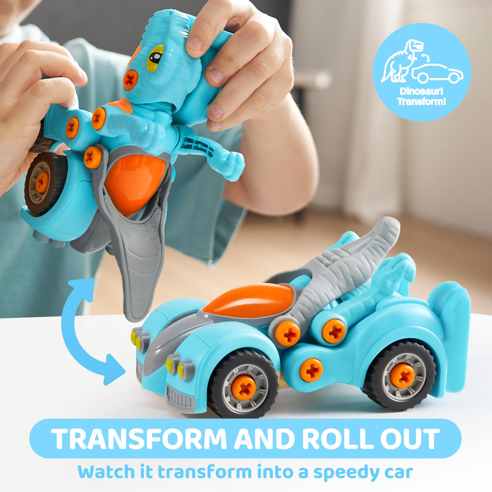 Lalalark T-Rex transform truck with bright colors for learning fun.